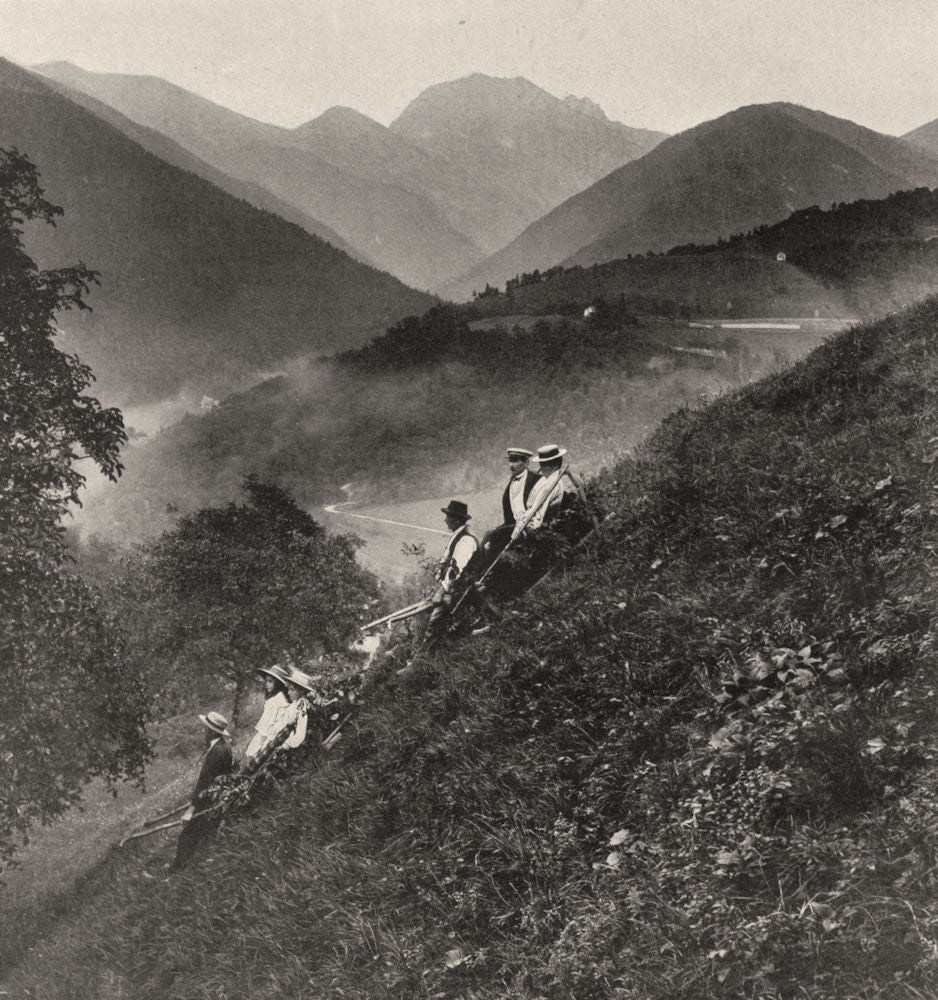 ISÈRE. Descente en ( (ramasse) ) à Bramefarine 1904 old antique print picture